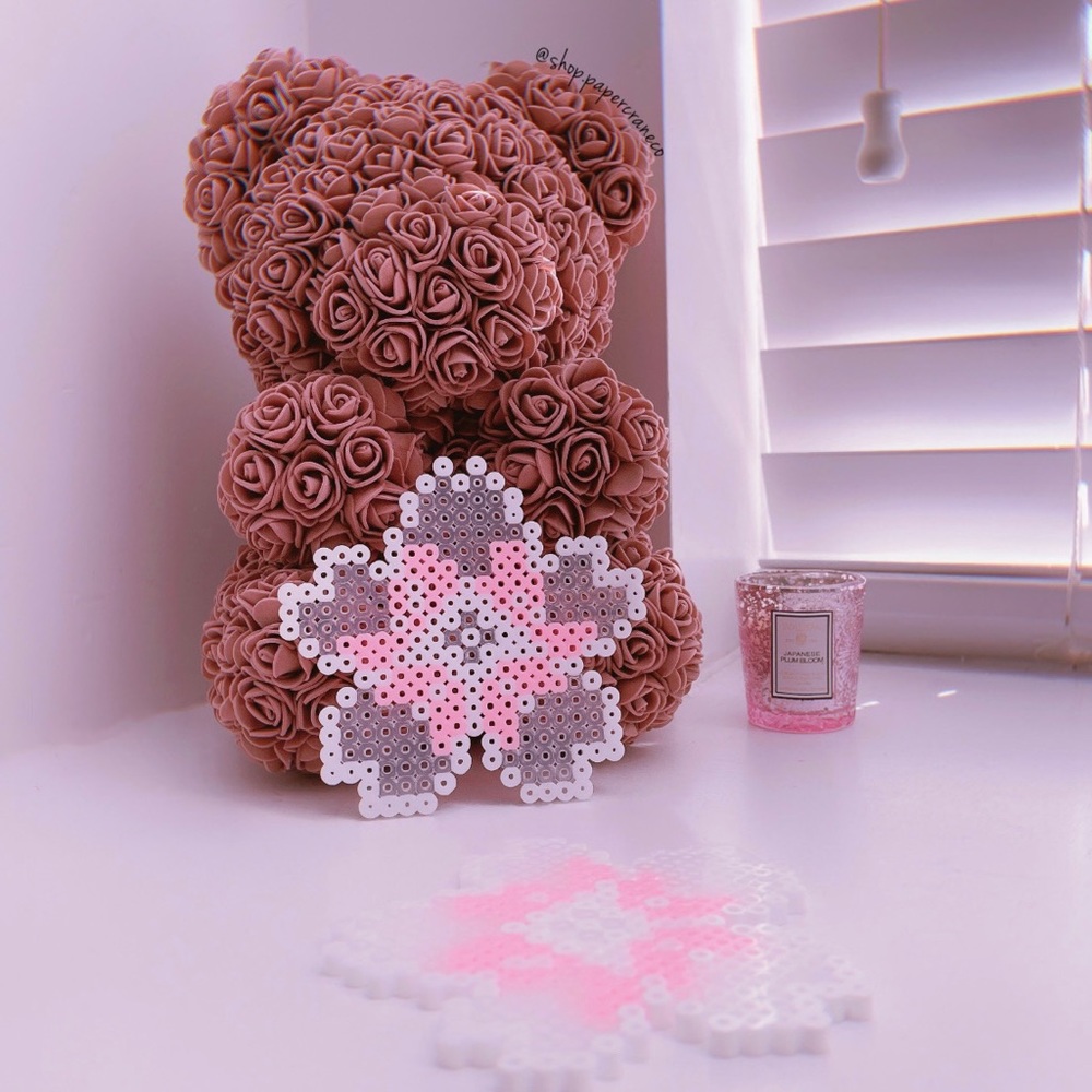 🍬2/$15 Handmade Perler Bead Sakura Coaster